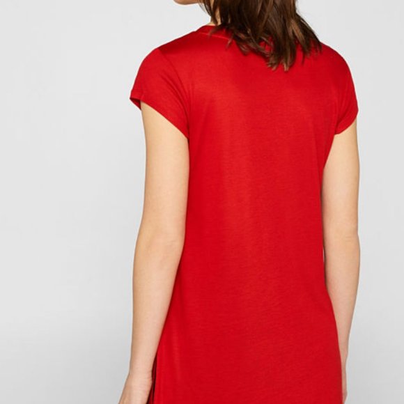 Esprit Red V-Neck Tunic Top - Picture 3 of 6